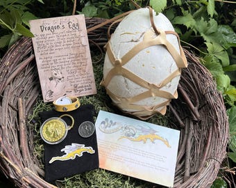 Golden Bundle! Hatchable Dragon Egg, Treasure, Collar, and Carrier