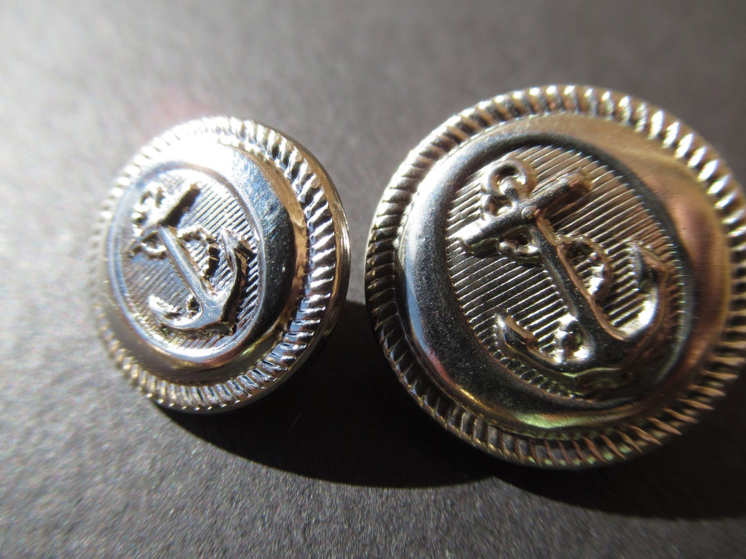 Anchor Blazer Buttons Vintage Replacement Buttons Silver Etsy