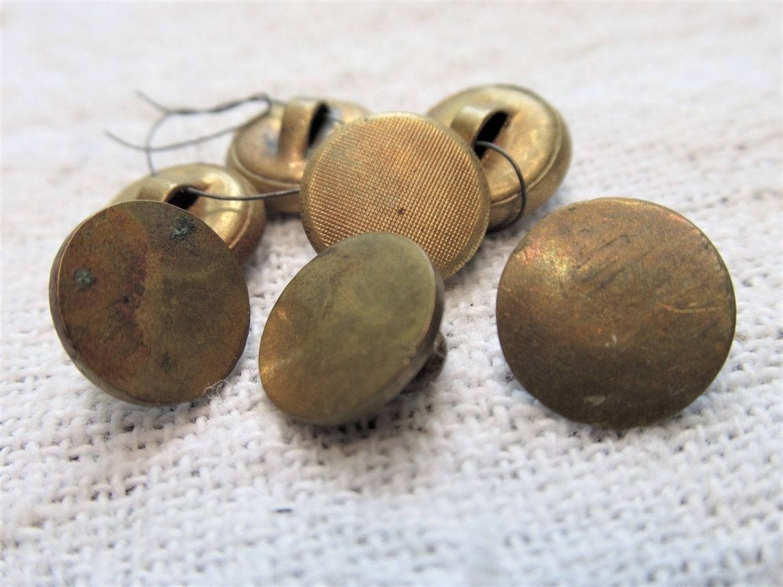 7 Small Vintage Copper Buttons 3/8 Inch Spilt Shank and Loop Etsy