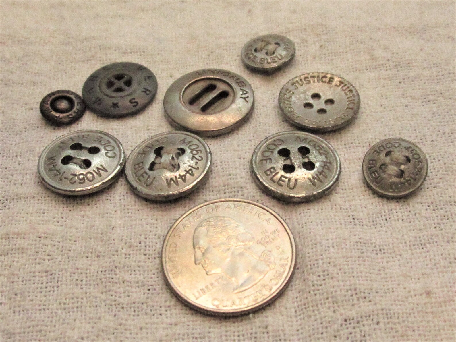 Overall buttons vintage 4 hole metal buttons worn on Etsy