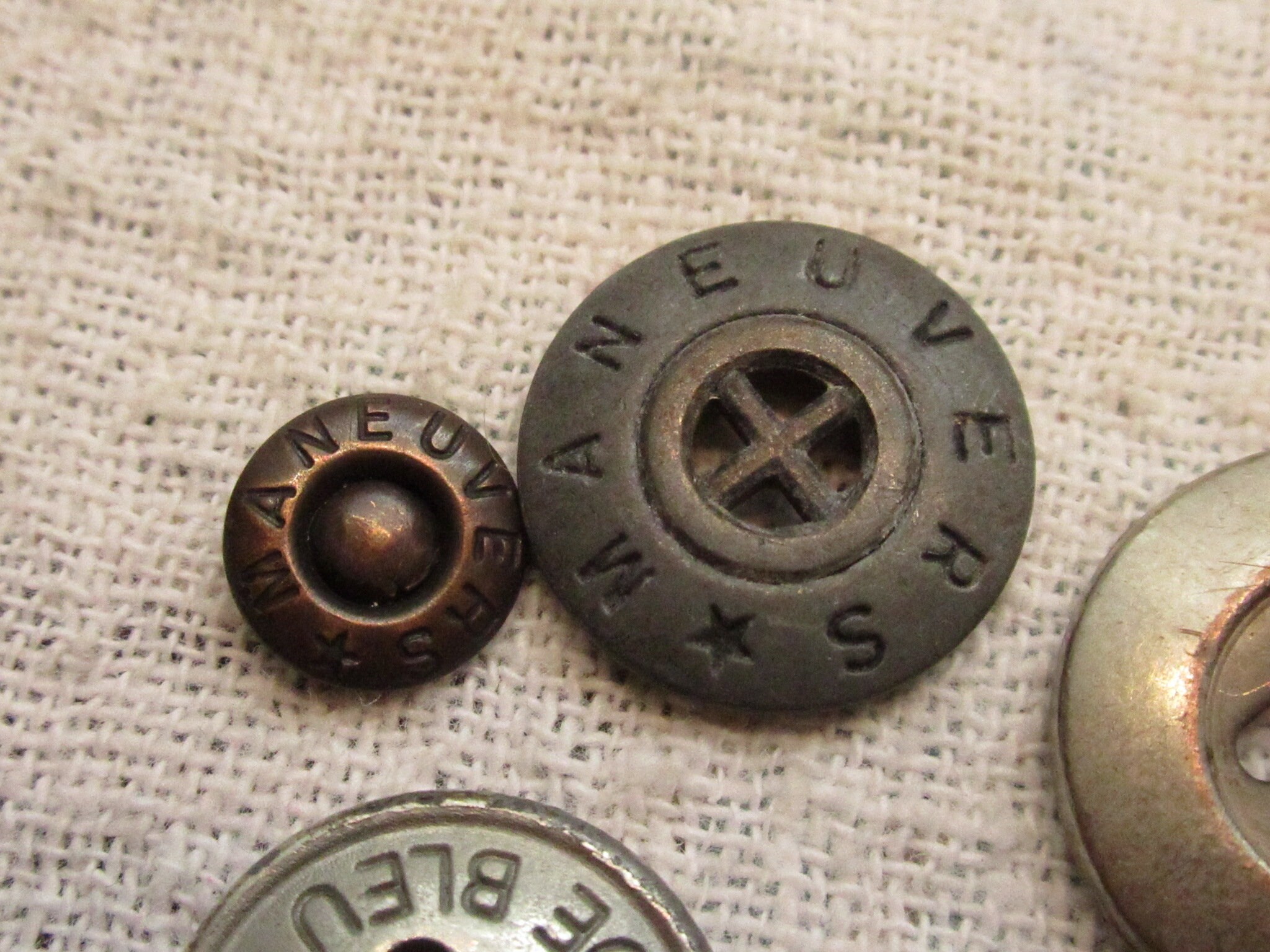 Overall buttons vintage 4 hole metal buttons worn on Etsy