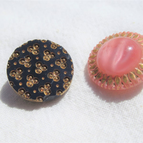 Pink Glass Button - Etsy