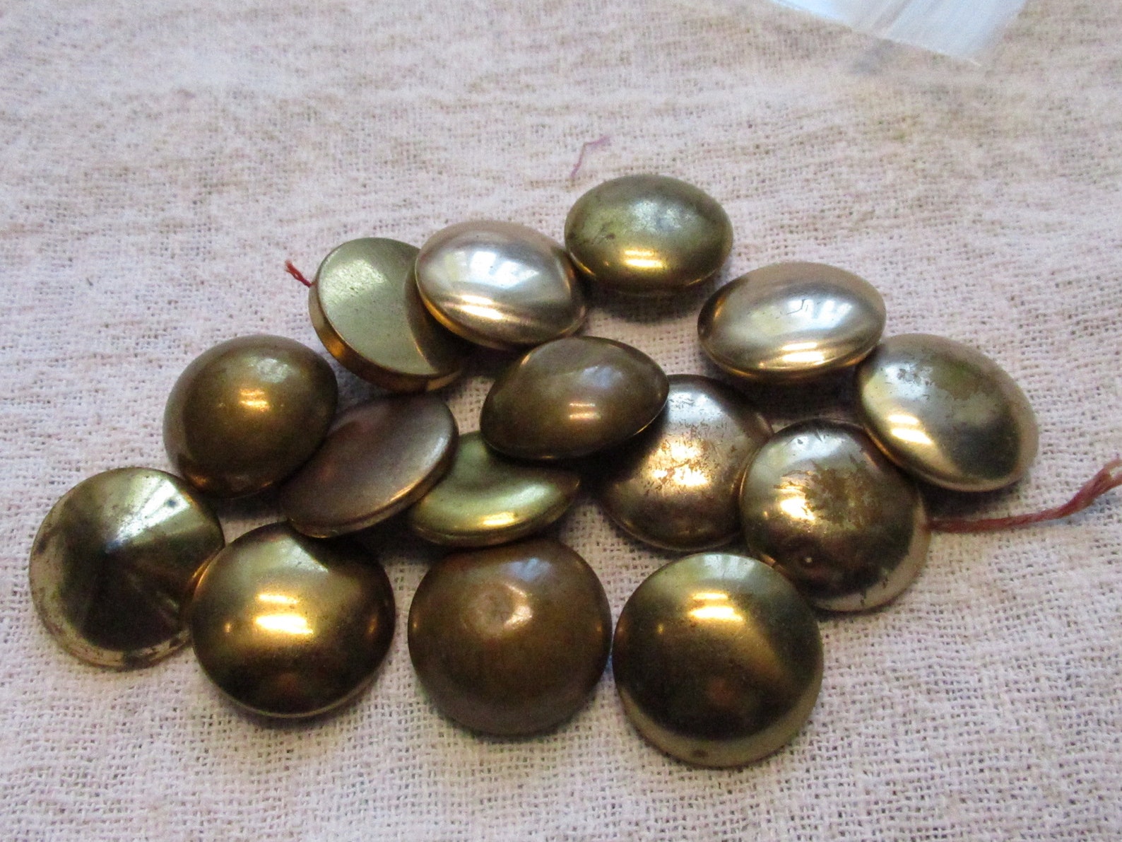 15 Brass Toned Vintage Buttons Slight Dome Metal 3/4 Etsy