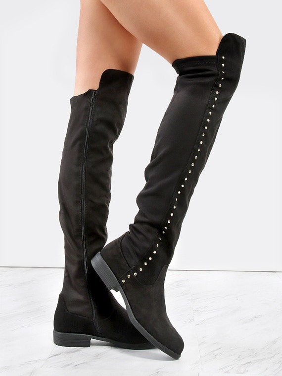studded knee boots