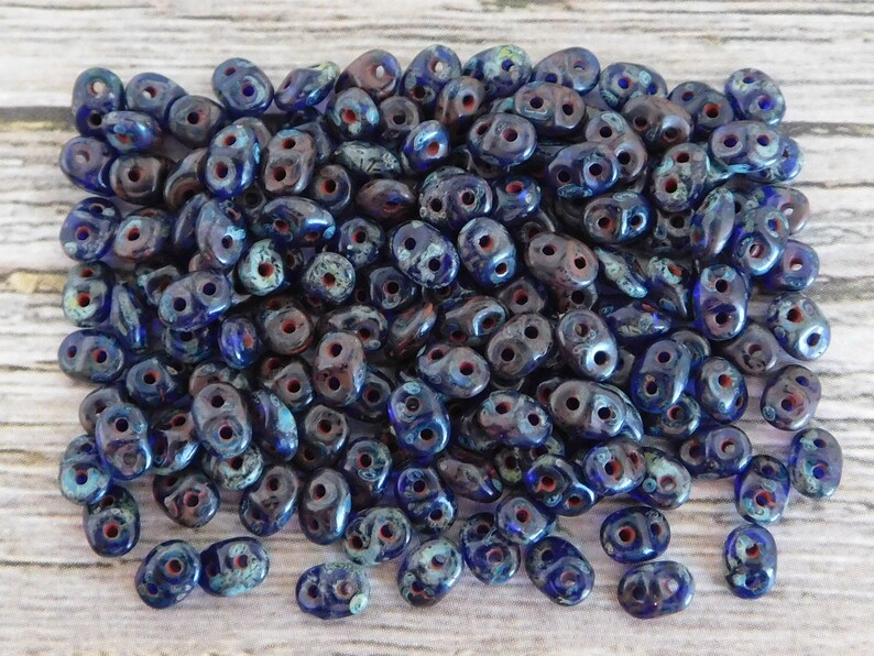 10 grams Superduo Beads Picasso Superduos Super Duo Beads 2 Hole Beads Twin Beads 2.5 x 5mm Picasso Seed Beads 362