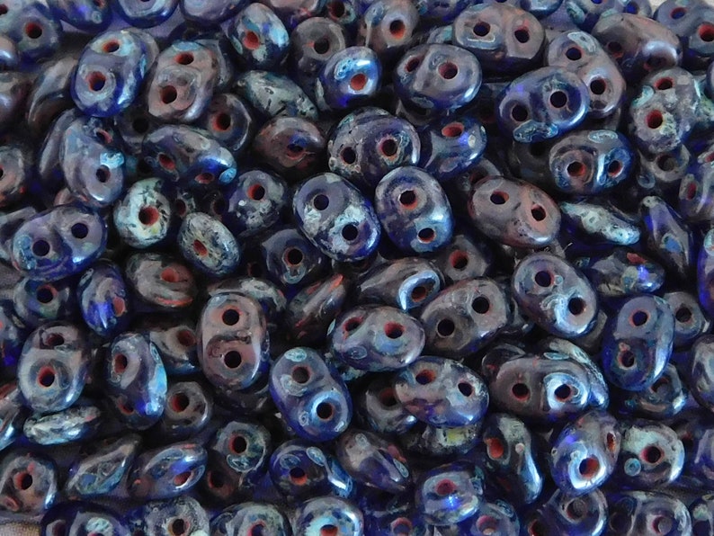 10 grams Superduo Beads Picasso Superduos Super Duo Beads 2 Hole Beads Twin Beads 2.5 x 5mm Picasso Seed Beads 362