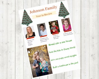 Family Year in Review Christmas Card DIGITAL FILE CUSTOMIZABLE