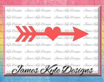 Arrow SVG, Arrow Heart SVG, Arrow Cutting File, Arrow Clipart, SVG Files, Cricut Cut Files, Silhouette Cut Files
