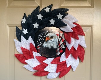 Eagle Wreath. Flag Wreath, Patriotic Wreath, Americana,