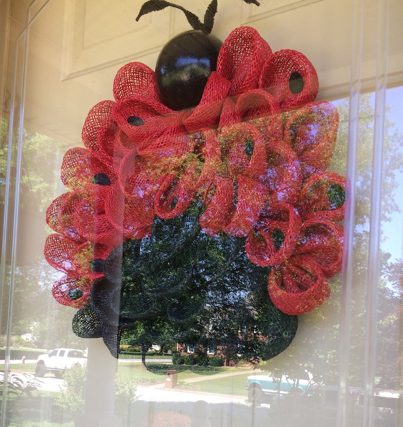 Ladybug Wreath, Front Door Wreath, UITC Ladybug image 8