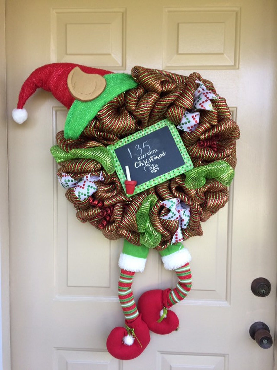 Whimsical Elf Christmas Countdown Wreath Whimsical Elf - Etsy