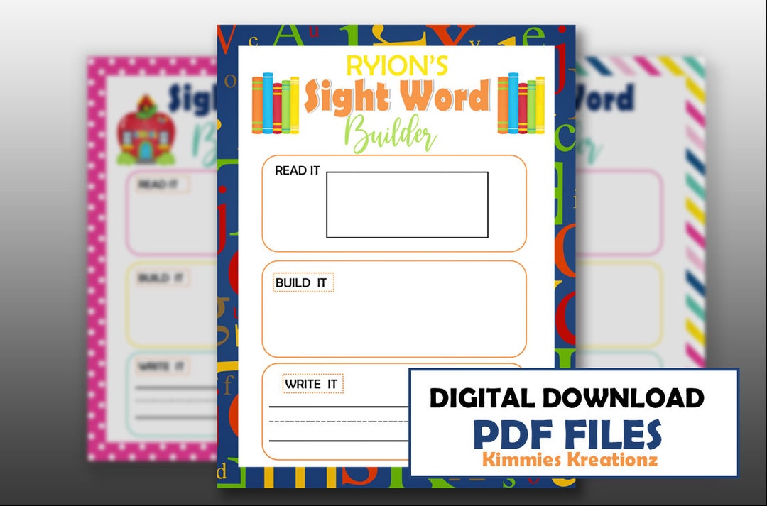 Sight Words, Sight Words Activity Sheets, Read It, Build It, Write It ...