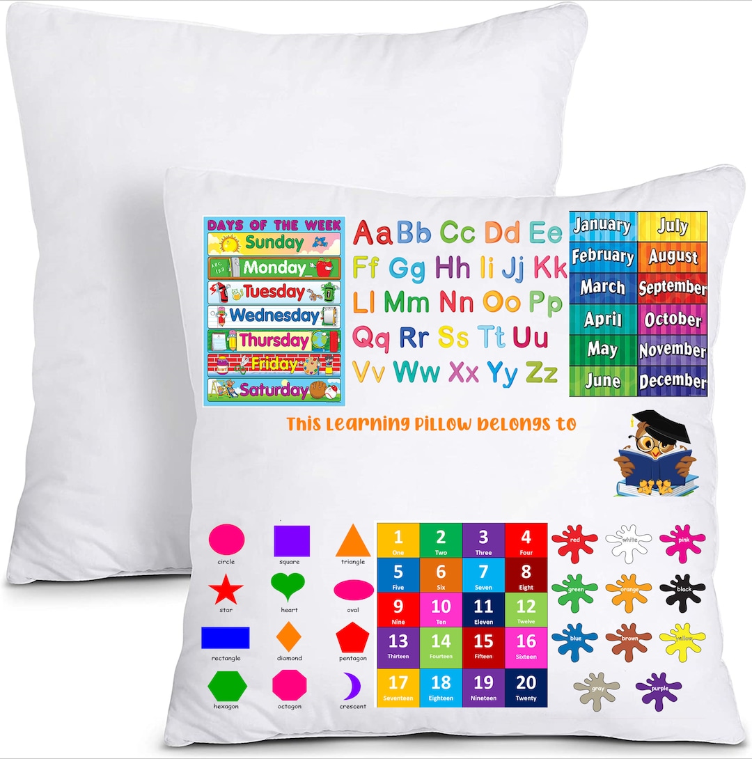 Learning Pillow Pre Kindergarten Learning Pillow TEMPLATE Etsy UK
