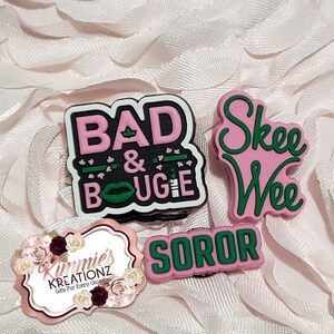 HOT NEW AKA Shoe Charms / Pink & Green