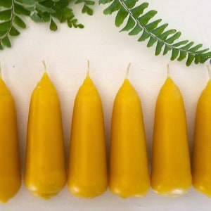 100% beeswax candles | 3" | 2-PACK | stubby | unscented  |  hand dipped taper candles | pure yellow beeswax |  cotton wick  |  short and fat