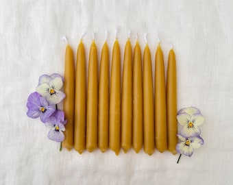 100% beeswax prayer candles | 5" | 6-PACK | 2-4 hour burn time |  pure yellow US beeswax  |  hand dipped  | natural | cotton wick