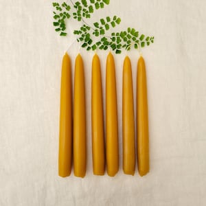 8&quot; beeswax candles | 2-PACK | hand dipped taper candles | 100% pure yellow beeswax |  cotton wick | natural  |  tall candles | unscented