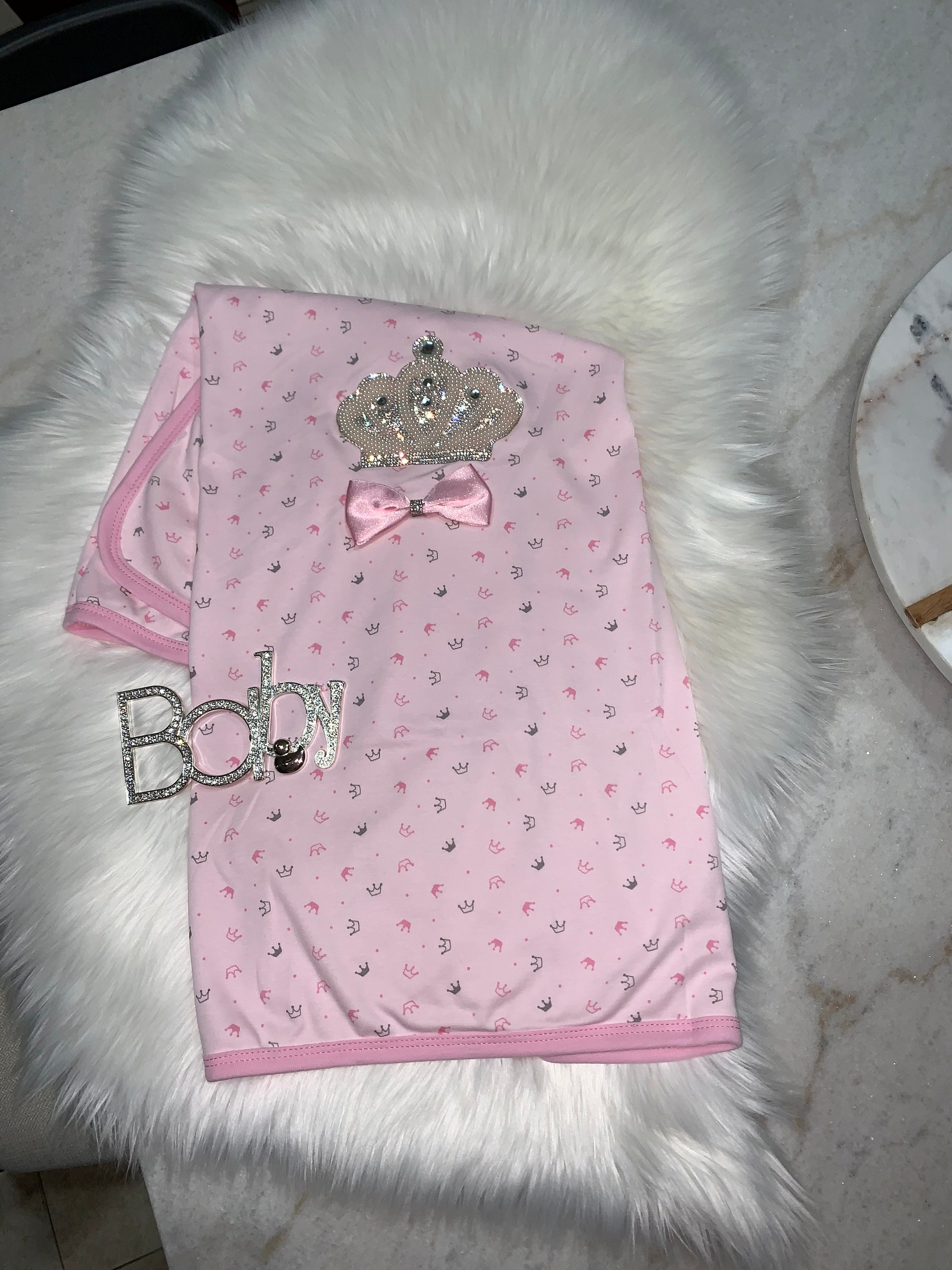 Baby Girl Crown Jewel Blanket Etsy