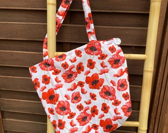 Tote bag imprimé coquelicot fait en france