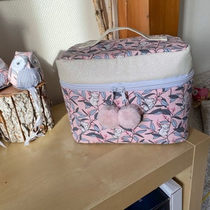 Vanity case trousse de toilette en coton imprimé koala enfant bébé et femme