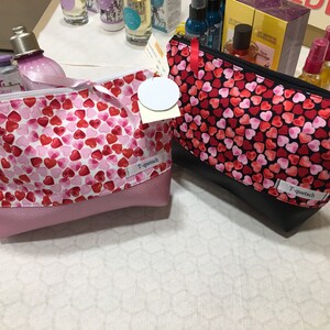 Heart printed makeup pouch made in France