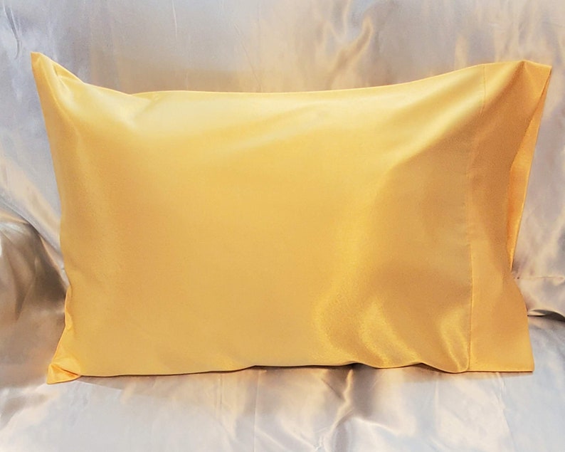 yellow satin pillowcase