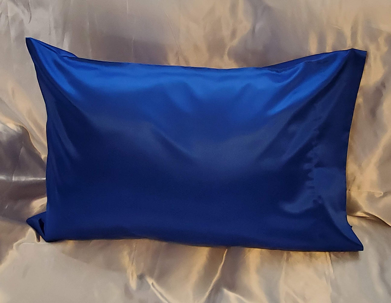 Blue Satin Pillowcase Satin King Pillowcase Pillowcase Set Etsy