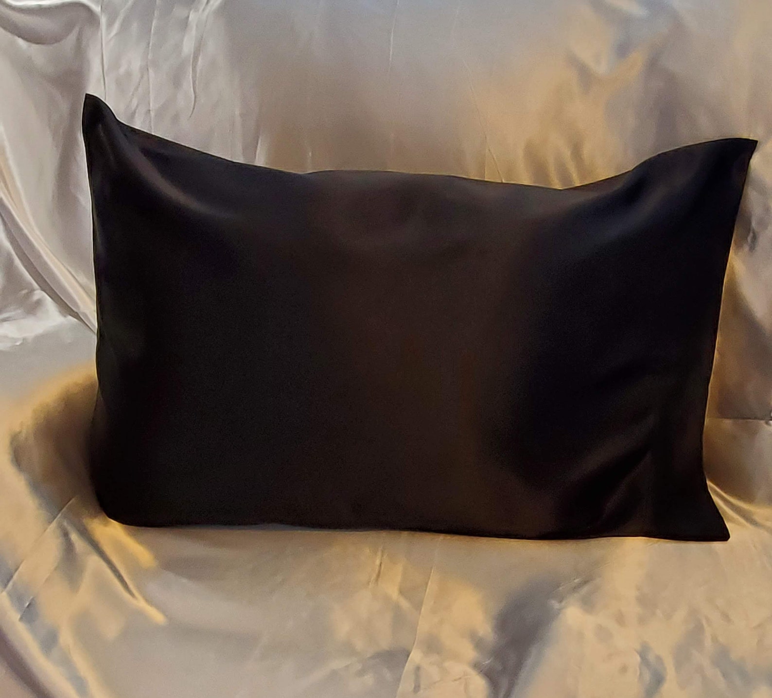 Black Satin Pillowcase Satin Queen Pillowcase King Size Etsy
