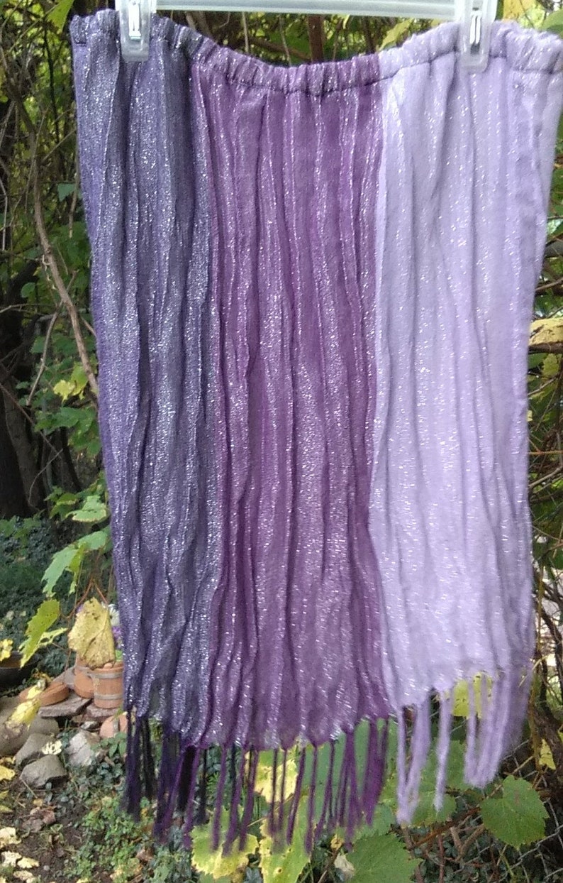 Womens Shades of Purple Metallic Handmade Skirt Size XXL