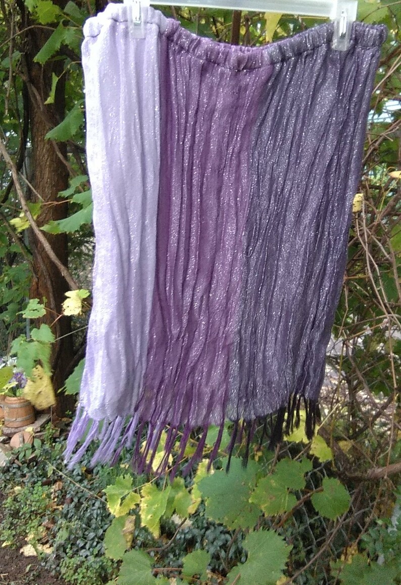 Womens Shades of Purple Metallic Handmade Skirt Size XXL