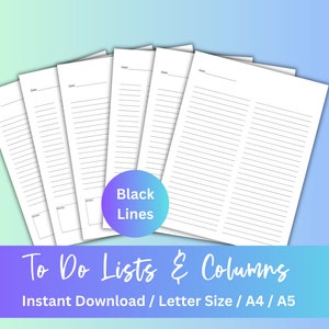 To Do Lists, Printable lists, Grocery Lists, Check List, Daily To Do List, Daily Task List, Lined Paper Printable