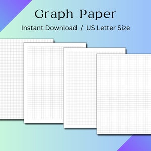 Printable Graph Paper With 2 Different Grid Sizes and 2 Different Graph Layouts