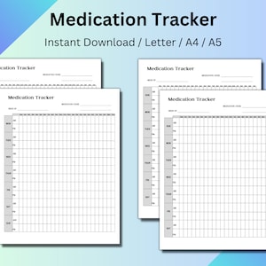 Medication Tracker, Medication Log, Medication Log Sheet, Vitamin Tracker, Medication Schedule