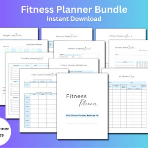 Fitness Planner, Weight Loss Journal, Fitness Tracker, Food Tracker, Exercise Tracker, Printable Planners