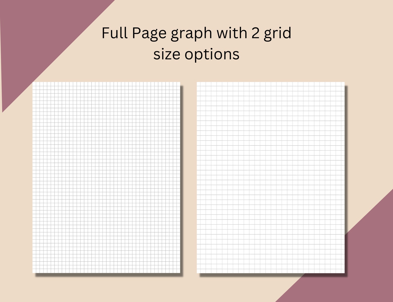 Printable Graph Paper With 2 Different Grid Sizes and 2 - Etsy