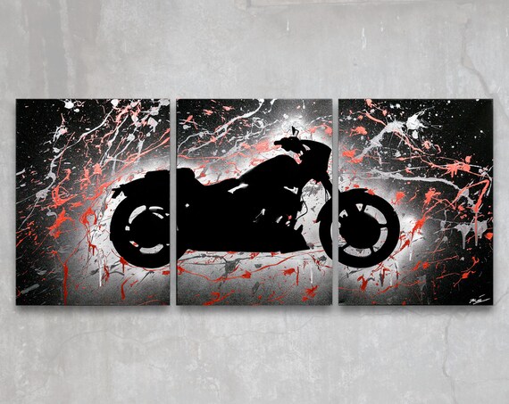 HARLEY EAGLE-CUSTOM FRAMED CANVAS PRINTS.LARGE SELECTION OF SIZES-CHOOSE YOURS !