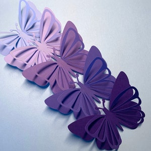 Lila Wand Schmetterlinge/3D Schmetterling Set/ Kinderzimmer Wand Dekor/ Geschenk/ Herzstück/ Baby Party Dekor/ Geburtstag