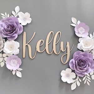 Lavender Paper Flower Set, Nursery Paper Flower Wall Decor, Baby Girl Nursery Flowers, Paper Flowers, Nursery Paper Flowers, wall flowers