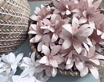 Set of 12 Paper Flowers, Paper Flower Set, Nursery Paper Flower Wall Decor, Baby Girl Nursery Flowers, Paper Flowers, Nursery Paper Flowers