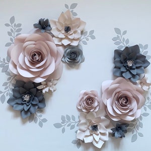 Paper Flower Set, Nursery Paper Flower Wall Decor, Baby Girl Nursery Flowers, Paper Flowers, Nursery Paper Flowers, wall flowers