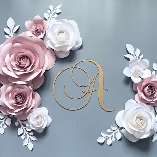 Blush Paper Flower Set Nursery Paper Flower Wall Decor Baby Etsy