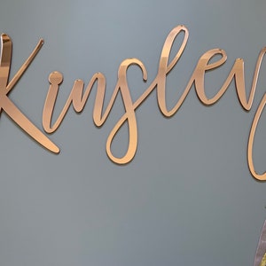 Large Mirror Acrylic Personalised Name Sign, Nursery Decor, Nursery Name Sign, Custom Acrylic Name Sign, baby name sign, mirror gold sign image 2