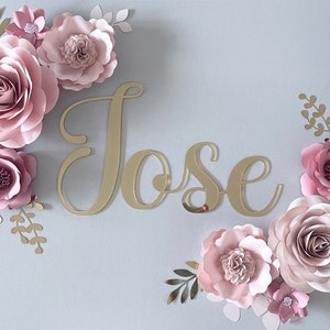 Blush Mauve Paper Flower Set: Nursery Wall Decor & Name Sign