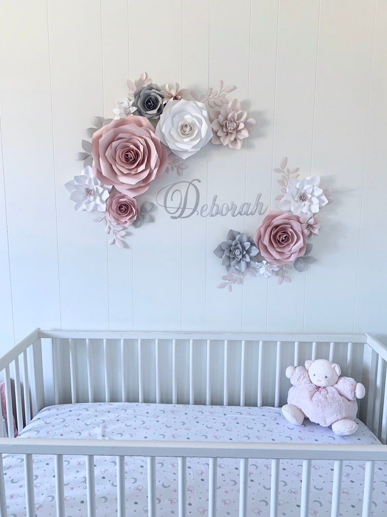 rose themed baby nursery