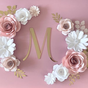 Set di fiori di carta con margherite e rose, decorazione da parete con fiori di carta per la cameretta dei bambini, fiori per la cameretta delle bambine, fiori di carta, fiori di carta per la cameretta dei bambini, fiori da parete