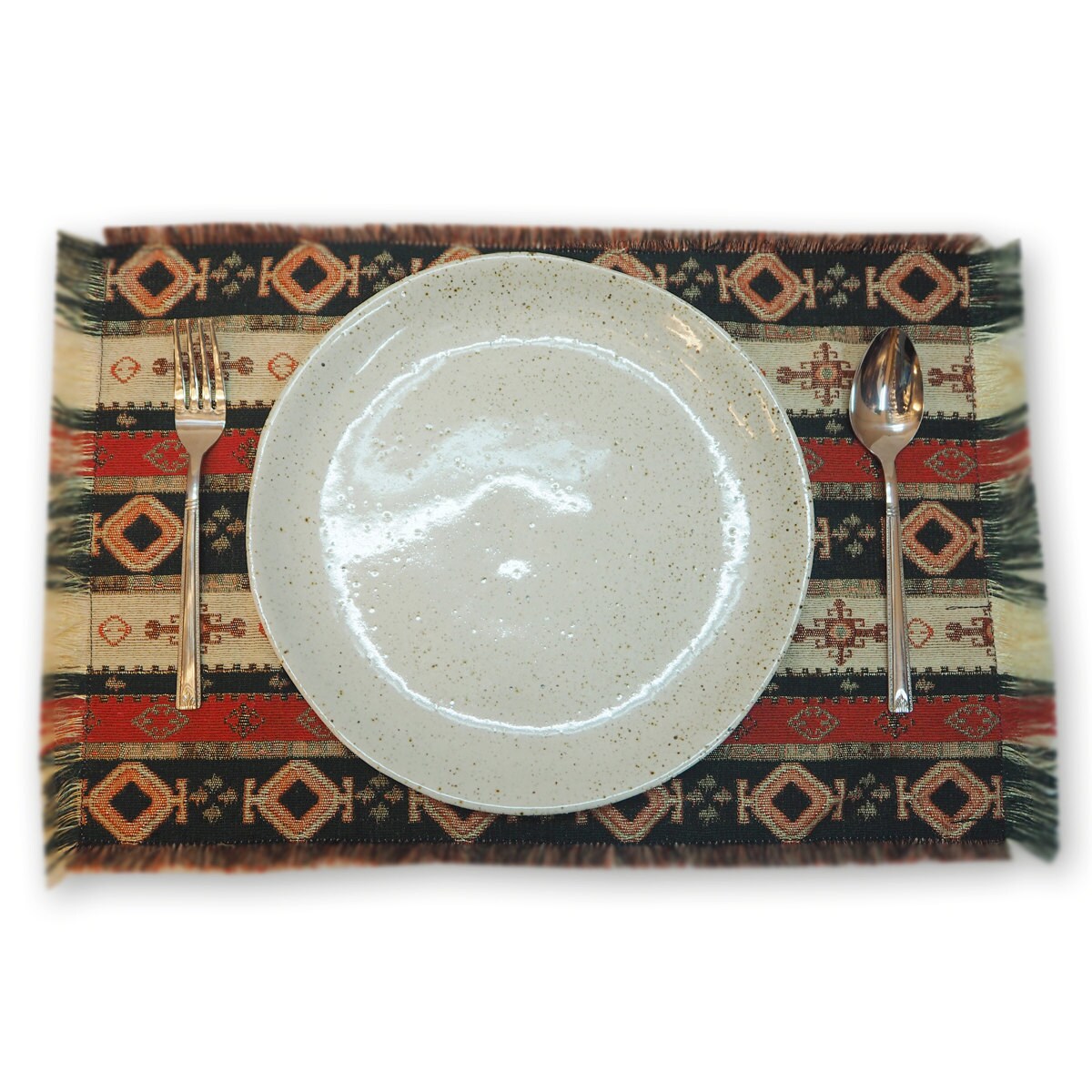 Placemat Luxury Woven Tapestry Colorful Placemat Set of 4Set Etsy