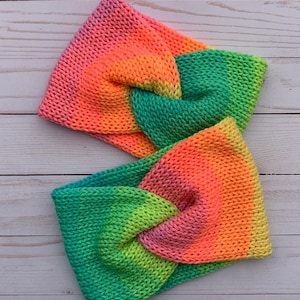 READY TO SHIP! Rainbow Headwrap | Winter Accessories | Adult Headwrap | Kids Headwrap | Twisted Headwrap | Knit Headband
