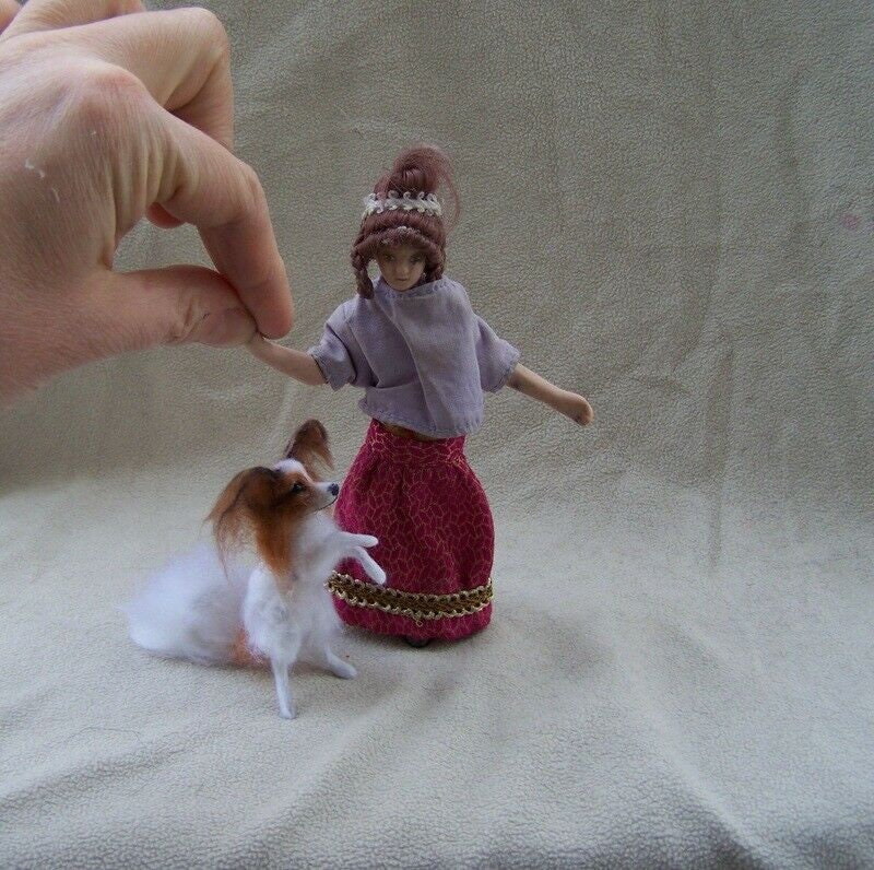 Chien Carlin Miniature 1/12 OOAK Pour Maison De Poupée Par Marina Petlevay