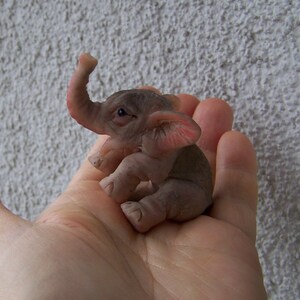 MADE TO ORDER Dollhouse Miniatures Tiny Elephant by Malga