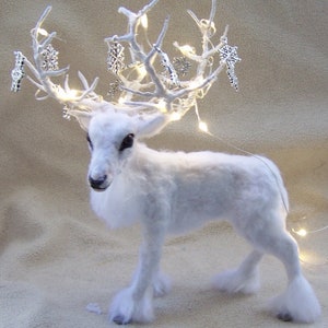 MADE TO ORDER Dollhouse Miniature  white Deer by Malga